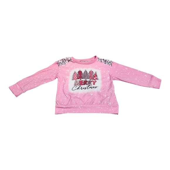 Girls Christmas Pullover Sweatshirt 🎄 in Pink - Picture 1 of 8
